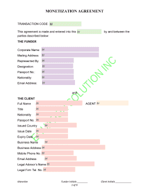 MONETIZATION AGREEMENT