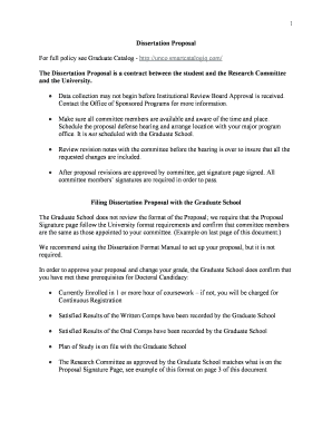Dissertation proposal timetable sample