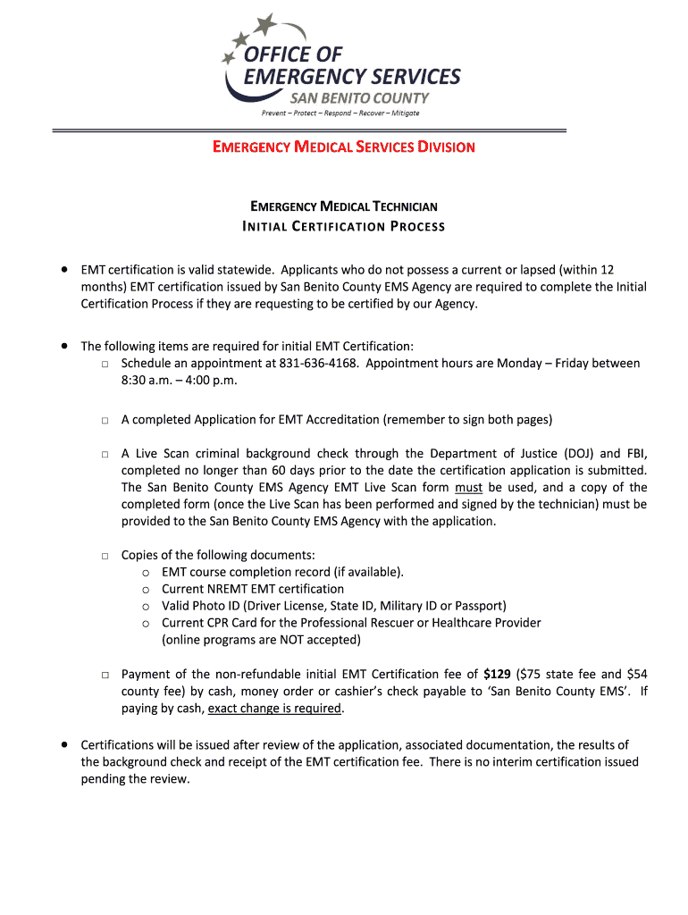 emergency medical services division - San Benito County Preview on Page 1