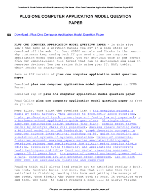 Fillable Online Plus One Computer Application Model Question Paper ...