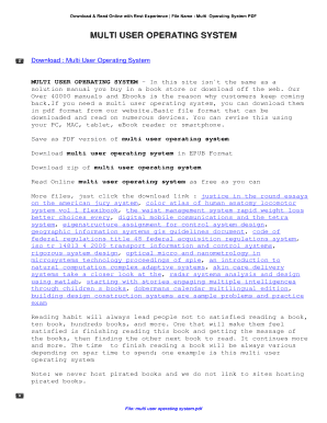 Fillable Online Multi User Operating System. Multi User Operating ...