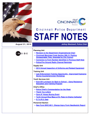 Cincinnati police staff notes