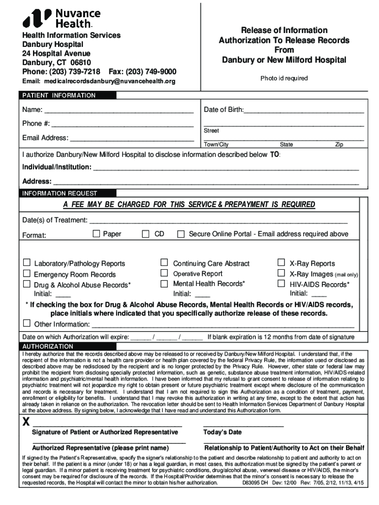 danbury hospital medical records Preview on Page 1