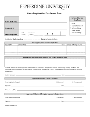 Cross-Registration Enrollment Form 2 0 - Pepperdine Community
