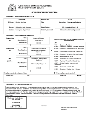 Fillable Online Job Description Form Search Jobs Wa Gov Au Fax Email Print Pdffiller