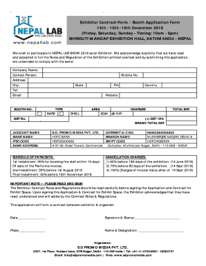 Exhibitor Contract Form / Booth Application Form - Nepal Lab Expo