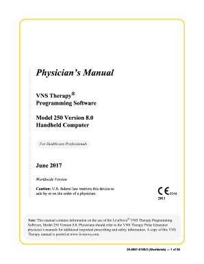 Fillable Online Physician's Manual - VNS Therapy - Cyberonics Fax Email ...