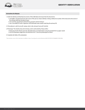 Attestation of identity verification form