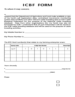 ICBF FORM - Irish Angus Producer Group