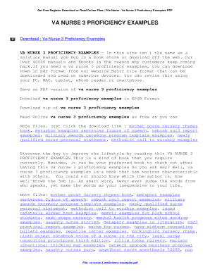 Va Nurse Ii Proficiency Example Fill Online Printable Fillable Blank Pdffiller