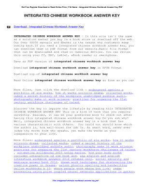 Integrated Chinese Workbook Answer Key. Integrated Chinese Workbook Answer Key