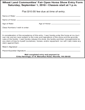 Open horse show entry form.indd - GoRitzville.com