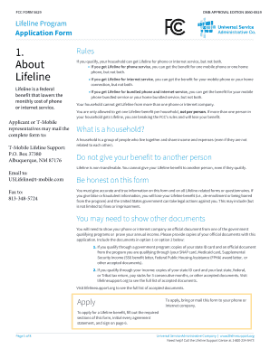 FCC Universal Lifeline Application Form - T-Mobile