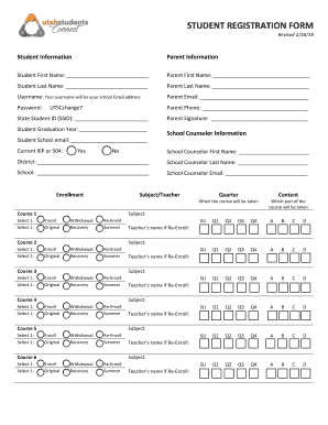 STUDENT REGISTRATION FORM -