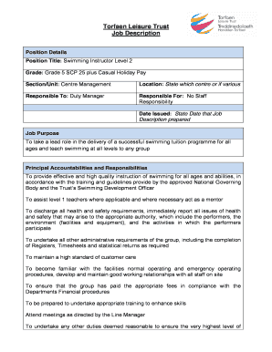 Recruitment - Job Description and Person Specification Template