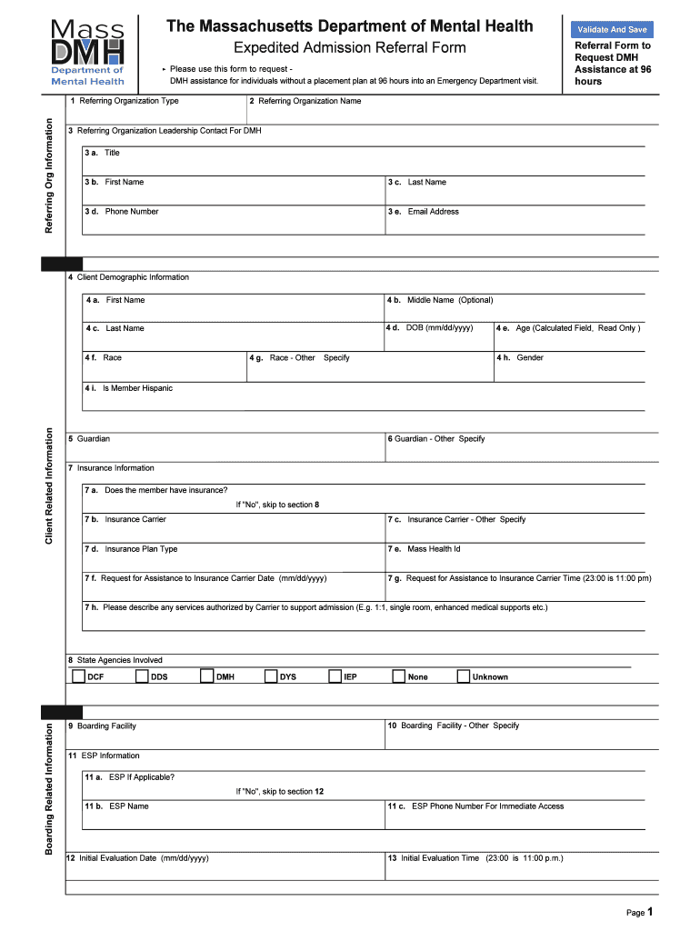 Form Expedited Psychiatric Inpatient Admissions Referral. DMH Assistance For Individuals