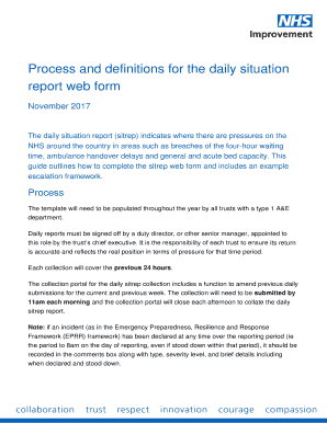 Process and definitions for the daily situation report web form - NHS ...