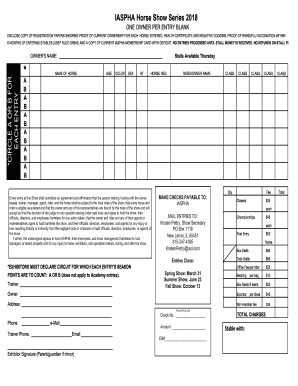 Horse Show Entry Blank Template - Page 3 | pdfFiller