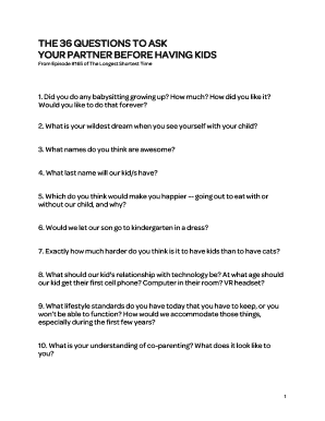 The 36 Questions to Ask Your Partner Before Having Kids