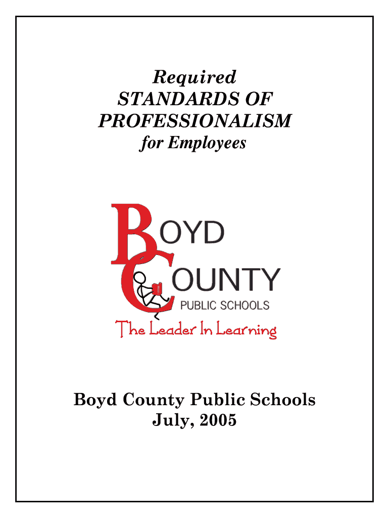 Fillable Online Standards of Professionalism Boyd County Public Schools Fax Email Print