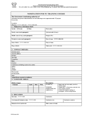 nomination for tc training course - International Atomic Energy...