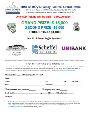 Grand Raffle Ticket Information - Saint Mary School - Shrewsbury, MA