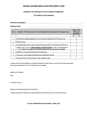 Fillable Online India Settlement Application Form Fax Email Print - pdfFiller