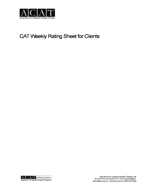 CAT Weekly Rating Sheet - ICATA - International Cognitive