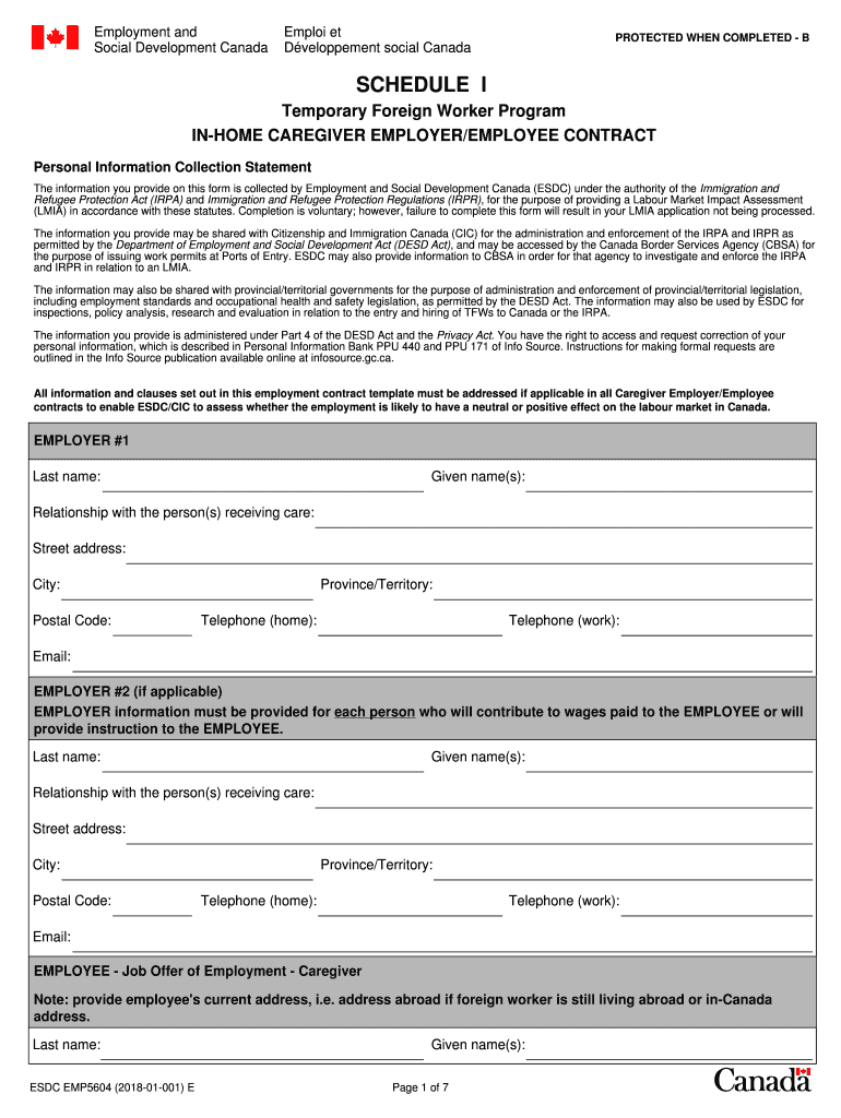 lmia employment contract Preview on Page 1