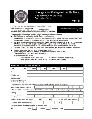 Application Forms St Augustine - St. Augustine College South Africa