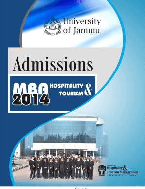 mba(ht) admission brochure - University of Jammu