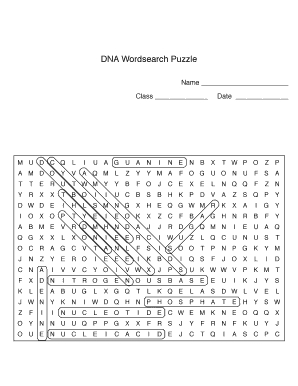DNA Wordsearch Puzzle - Joseph Minato