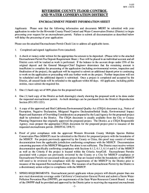 Application for Encroachment Permit - Riverside County Flood