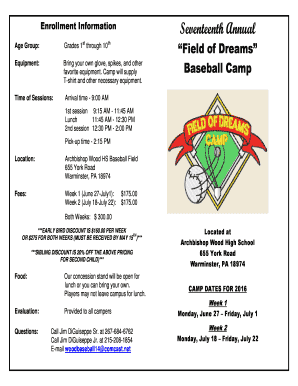 Baseball Camp - Warrington Youth Baseball
