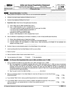 form 8854 instructions