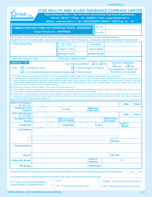 star health travel insurance proposal form