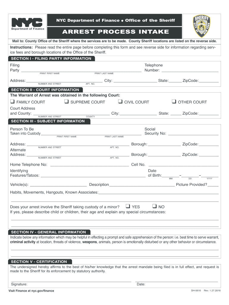 ny process intake form Preview on Page 1.