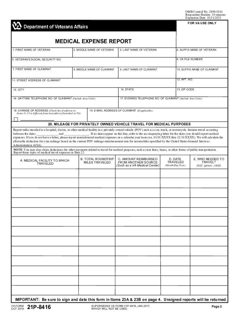 va form 21p 8416 Preview on Page 1.