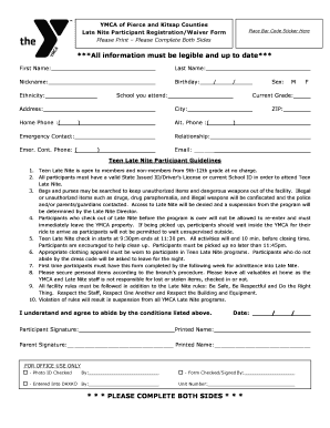 Fillable Online Membership Enrollment Form - YMCA of Pierce and Kitsap ...