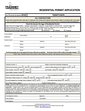ROOF PERMIT APPLICATION