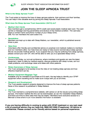 JOIN THE SLEEP APNOEA TRUST