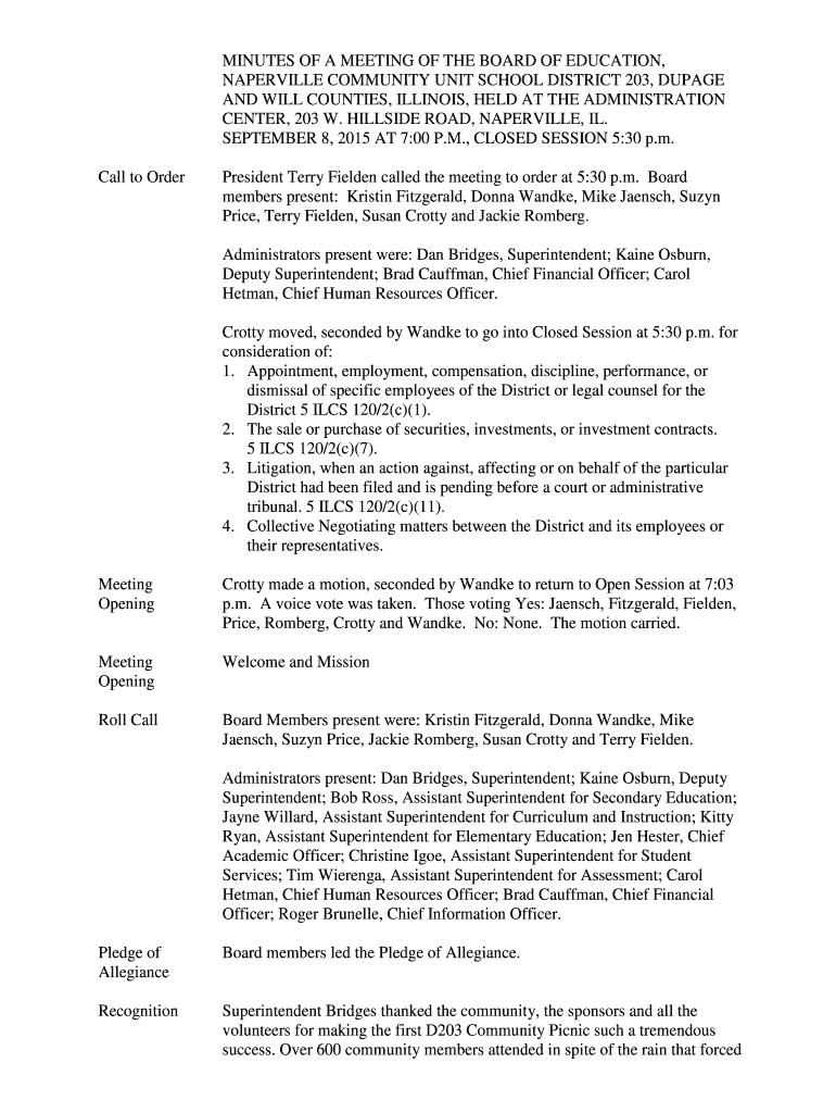 Fillable Online , CLOSED SESSION 530 p Fax Email Print pdfFiller