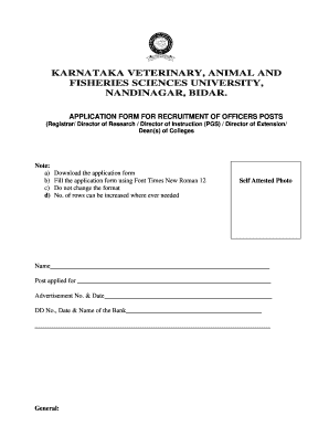 Fillable Online karnataka veterinary, animal and fisheries sciences ... -  KVAFSU Fax Email Print - pdfFiller