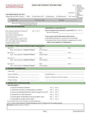 Fillable Online GRANT AND CONTRACT ROUTING FORM Fax Email Print - pdfFiller