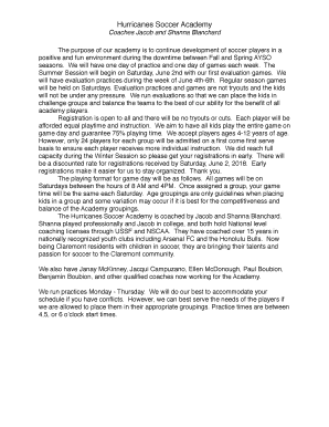 hurricanes soccer academy