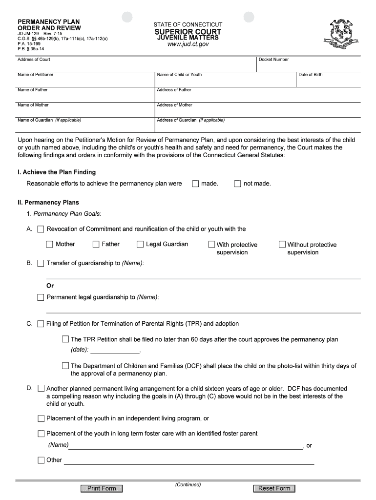 connecticut permanency court Preview on Page 1