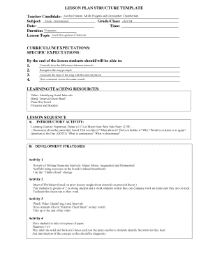 LESSON PLAN STRUCTURE TEMPLATE Teacher Candidate: