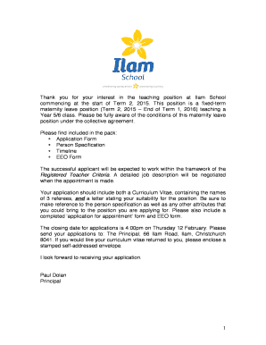 Fillable Online Registered Teacher Criteria - ilam.school.nz Fax Email ...
