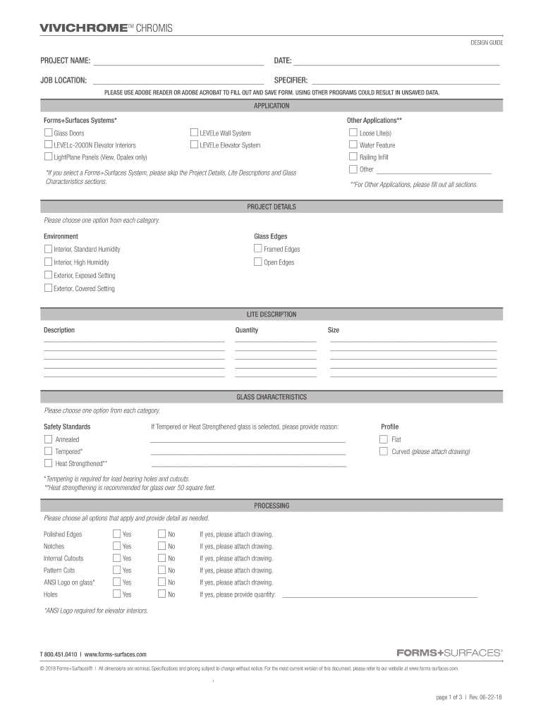 Fillable Online vivichrometm chromis Forms+Surfaces Fax Email Print pdfFiller