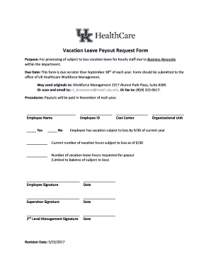 Vacation Leave Payout Request Form